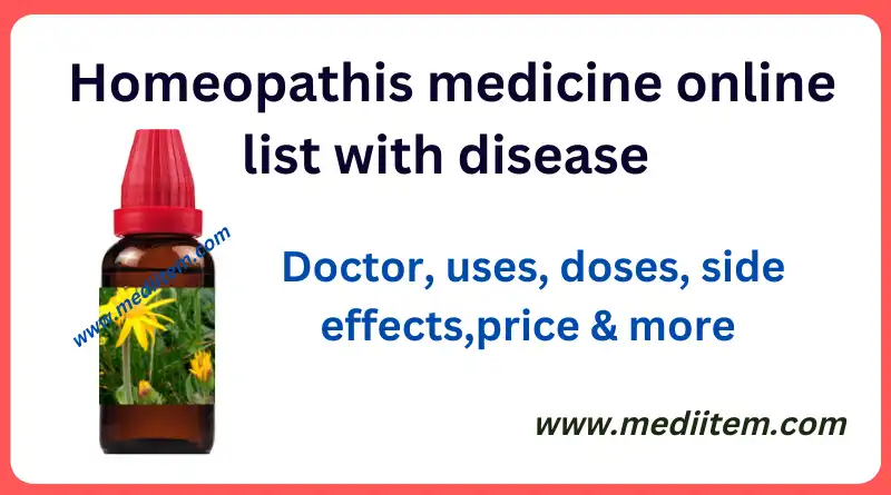 Homeopathis medicine online list with disease